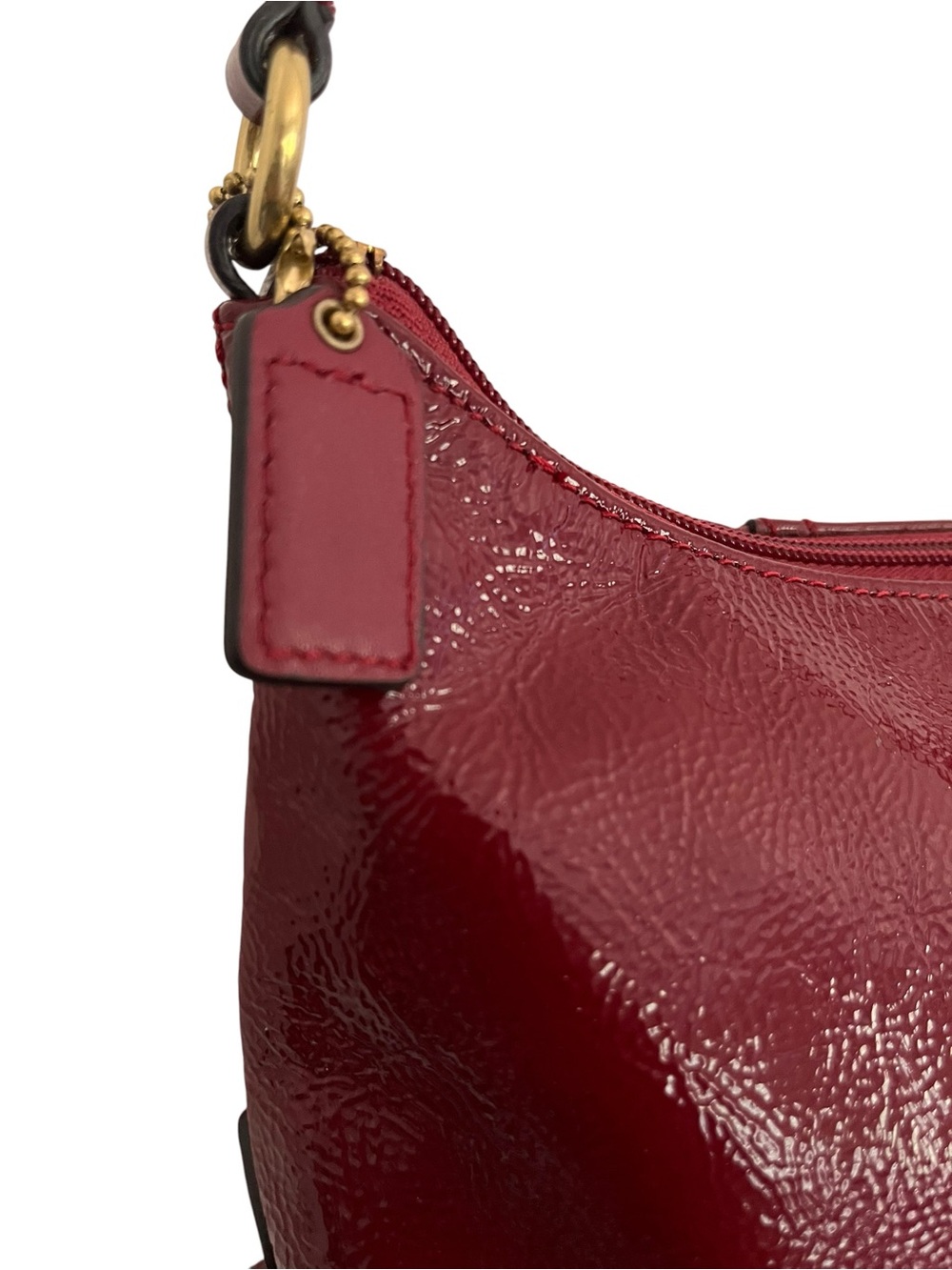 Coach Ashley Patent Leather Small Swingpack Bag Crimson Red NWT - Picture 10 of 14